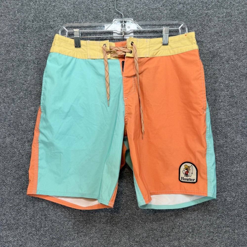 Howler Brothers Swim Trunks Mens 32 Multicolor Colorblock Surf Board Shorts